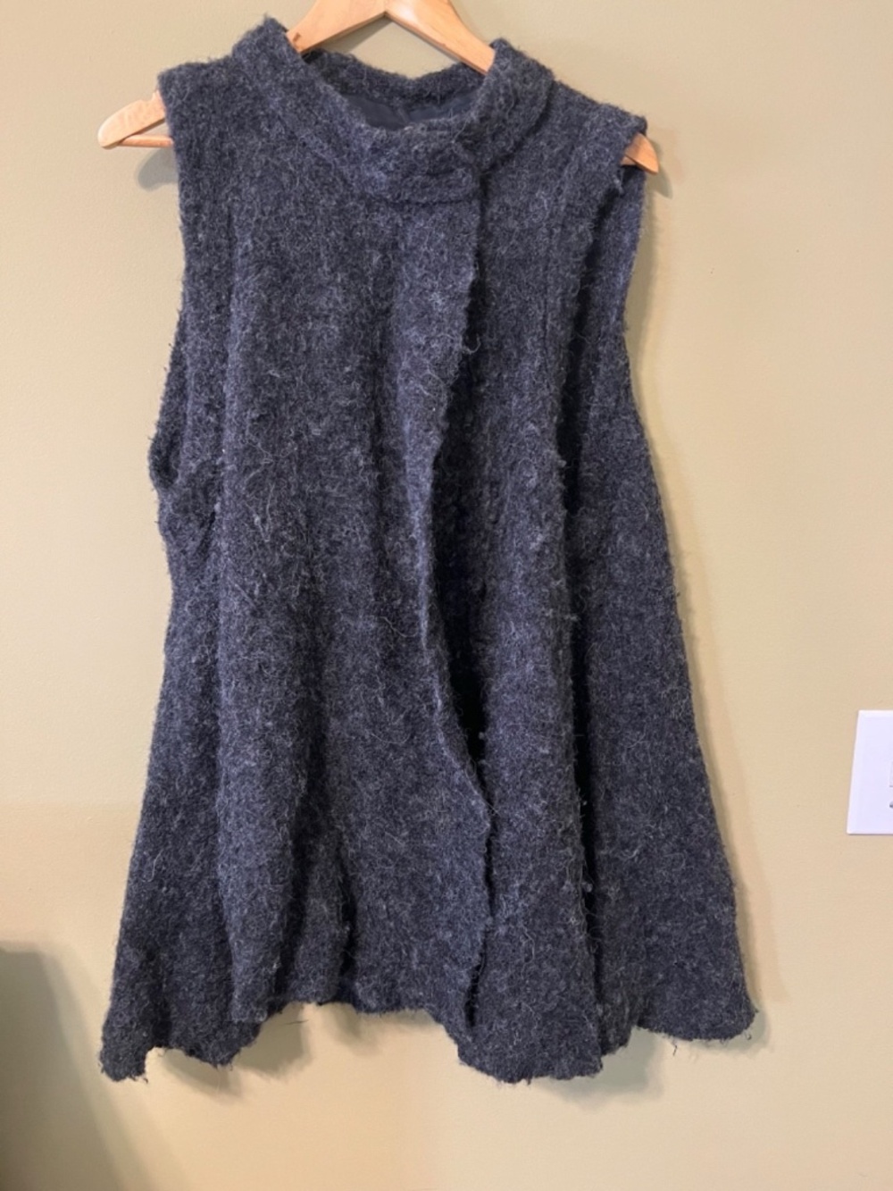 Free People Wool and Alpaca Sweater/Cardigan in Dark Gray/Black Size Small